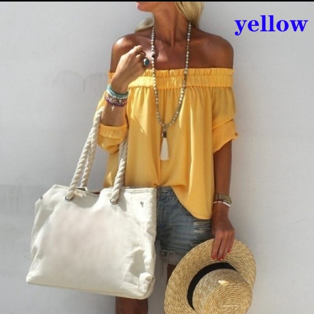 Yellow/Mustard Off-Shoulder Blouse